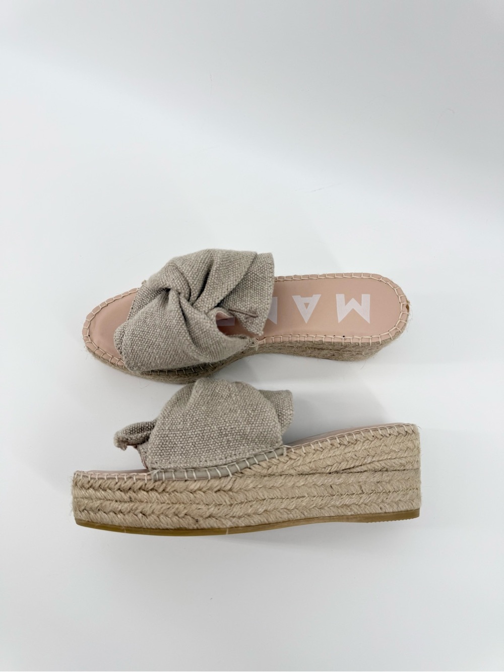 Manebi Women's Platform Havana Espadrille Sandals Wedge Natural Size 37
